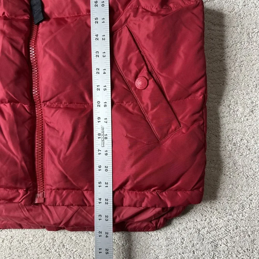 Women's Eddie Bauer Size Small Red Puffer Goose Down Full‎ Zip Vest
